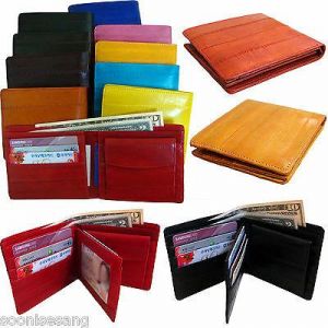 Genuine Eel Skin Leather Billfold Wallet Coin Card Purse Men's Purse