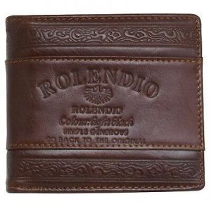 Men's Leather Wallet 6 Credit Card Full Zippered Pocket Vintage Purse