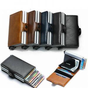 Men's RFID Blocking Slim Wallet Money Clip Credit Card ID Holder Leather Purse