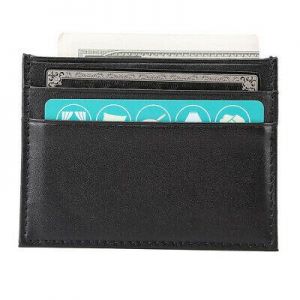 Men's Leather Slim Wallet Credit Card Holder Case Window Card Money Clip Purse