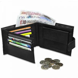 MENS LUXURY SOFT QUALITY LEATHER WALLET, CREDIT CARD HOLDER, PURSE BLACK UK SELL