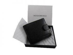 Men's Wood Bridge Designer Genuine Leather Wallet ID Card Holder Purse Gift Box