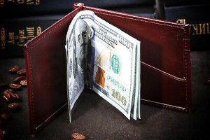 Men's Leather Money Clip Slim Wallet