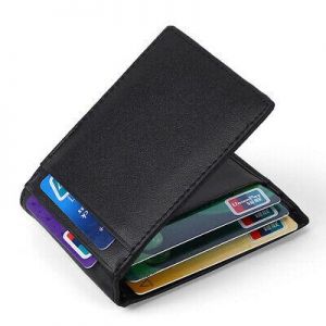 100% Genuine Leather Men's Bifold Wallet RFID Blocking ID Card Holder Money Clip