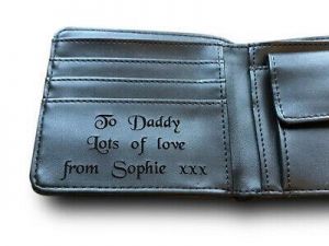 Men's Personalised Engraved Luxury Black Leather Credit Card Holder Coin Wallet