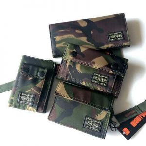 Porter Tokyo Japan Camouflage Wallet Mens Short Purse ID Card Bag Money Clip