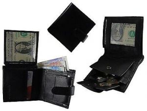 Men's Black Nappa Leather Wallet Money Bag Credit ID Card Holder