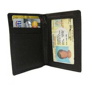 Black Leather Men's Bifold Wallet Credit Card ID Holder Zip Pocket U.S Seller