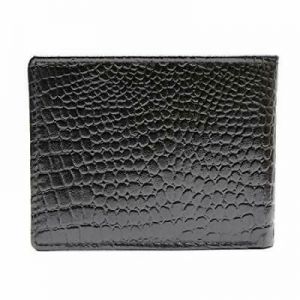 Leather Handmade Men's Trifold Wallet RFID Blocking Card Slot Black