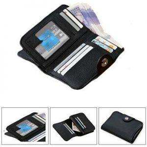 Mens PU Faux Leather Bifold Wallet Purse Business Credit Card Holder Black Brown