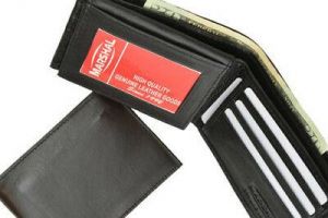 Men's Genuine Leather Thin Bifold ID Card Holder Wallet Flip Up Front Pocket