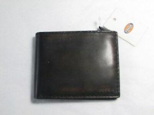 NWT Fossil Men's Leather Carson Bifold Passcase Wallet