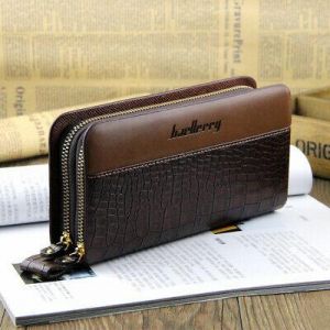 Fashion Men's Clutch Bag Leather Wallet Handbag Phone Card Purse Coin Zip Holder