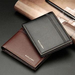 Fashion Style Men's Wallet Short Pattern Cards Purse Lichee Pattern Western Clip