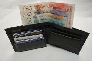 Men’s Soft Leather Wallet with Back Zip and Coin Pocket Black Top Brand