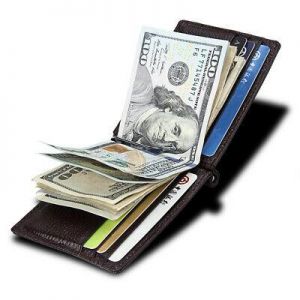 RFID Blocking Men's Leather Bifold Money Holder Credit Card Clutch Purse Wallet
