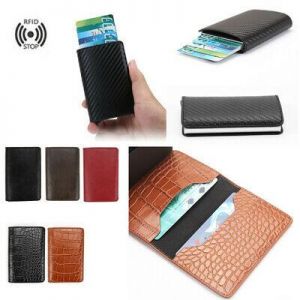 Men&#039;s RFID Wallet Leather Credit Card Holder Money Cash  Clip Blocking Purse