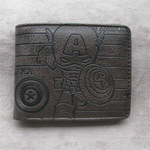 Captain America Deadpool Men&#039;s Wallet Leather pu Bi-Fold Wallet Coin Purse otaku