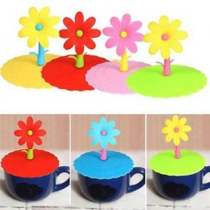 Anti-dust Glass Cup Cover Silicone Coffee Mug Suction Seal Lid Cap Gadgets CF