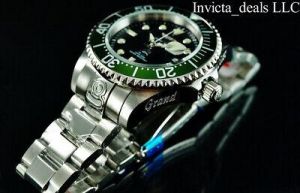 Invicta Men's 47mm GRAND DIVER Automatic Black Dial Green Bezel SS 300M Watch