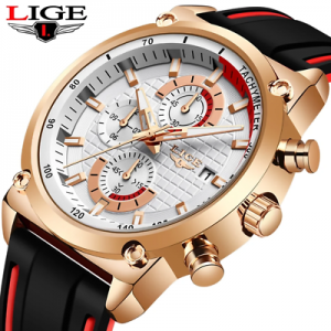 2020 LIGE Casual Fashion Silicone Watches Men's Sports