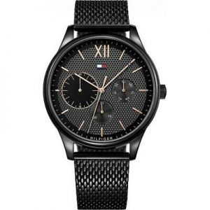 BRAND NEW TOMMY HILFIGER DAMON CHRONOGRAPH BLACK MESH STRAP MEN WATCH 1791420