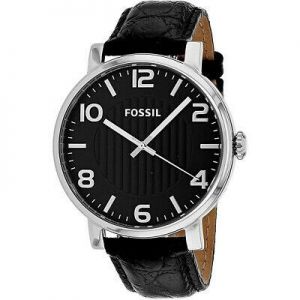 Fossil Men's 44mm Black Leather Band Steel Case Quartz Watch BQ2248