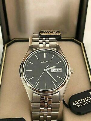 Seiko Men's Silver Round Analog Water Resistant Watch Timepiece and Jewelry