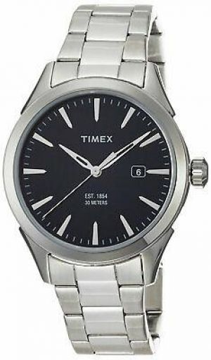 New TIMEX TW2P77300 City Men's Analog Round Watch Silver-Tone Steel Bracelet