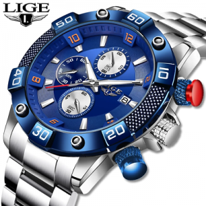 LIGE 2020 Fashion Mens Watches Top Brand WristWatch Men Quartz Full Steel Waterp