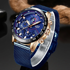 LIGE Fashion Mens Watches Top Brand Luxury WristWatch Quartz Blue Watch Men Wate