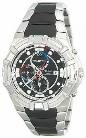 Pulsar Chronograph Black Dial Stainless Steel Quartz  Men's Watch PF8259
