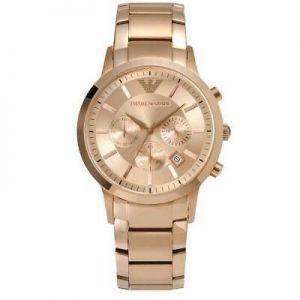 EMPORIO ARMANI MEN'S WATCH AR2452 ROSE GOLD CHRONO CERTIFICATE NEW ORIGINAL