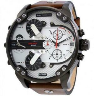 MEN'S MR. DADDY BLACK LEATHER MULTI-ZONE CHRONOGRAPH WATCH DZ7394