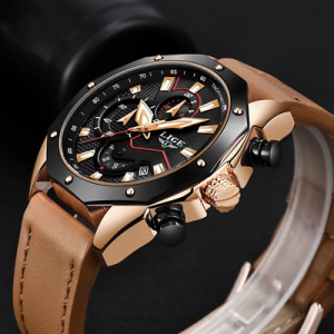 LIGE Men Wristwatch Top Brand Luxury Men's Casual Sports Wristwatch Military Lea