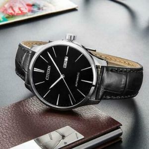 Citizen NH8350-08E Automatic Black Dial Leather Day Date Analog Men's Watch