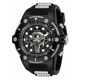 Invicta Marvel Punisher 52mm Ltd Ed Quartz Chronograph Silicone Strap 26923