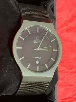 Obaku Men's Quartz Watch Titanium Black Dial with Stainless Steel Bracelet