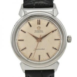 OMEGA Seamaster Silver Dial Stainless Steel/Leather Cal.501 Automatic Men's ...