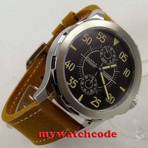 Bargain sales Watches for men 44mm PARNIS black dial power reserve steel Sapphire glass Automatic Men Watch