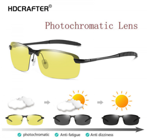 Polarized Men Photochromic Sunglasses Day Night Driving Transition Lens Glasses