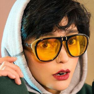 Fashion McGregor Square Conor Style Flip Up Sunglasses Unisex Vintage Glasses