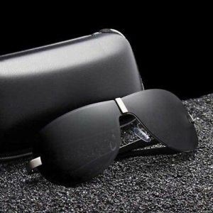 Mens Pilot Glasses HD Polarized Pilot Sunglasses Rimless Driving Goggles UV400
