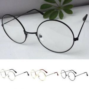 Korean Women Men Large Oversized Metal Frame Clear Lens Round Circle Eye Glasses