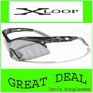 Men's Women's X Loop Sunglasses XL12905 UV400 Davis H8 cycling running black