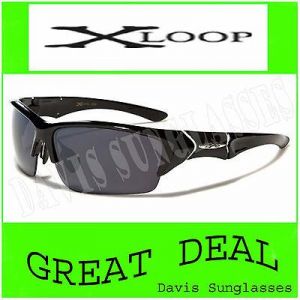 Bargain sales Glasses X Loop Sunglasses XL46501 UV400 Davis C3 black frame smoke lens