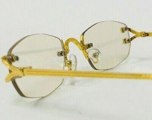 Men  Clear Lens Classy Contemporary Modern Style Eye Glasses Gold Rimless Frame