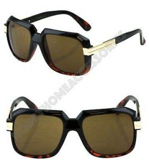 Bargain sales Glasses Retro 80s Nerd Style DJ Rapper Fave Gazelle Brown Un Sun Glasses with Gold Metal
