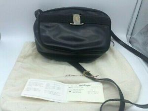 Salvatore Ferragamo Vala Shoulder Bag Women's Leather Navy