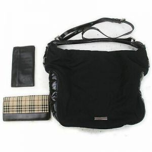 Burberry Nylon Leather Shoulder Bag Long Wallet  3 pieces set 516957